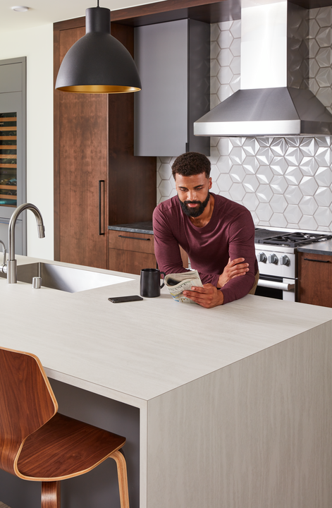 A kitchen island countertop.