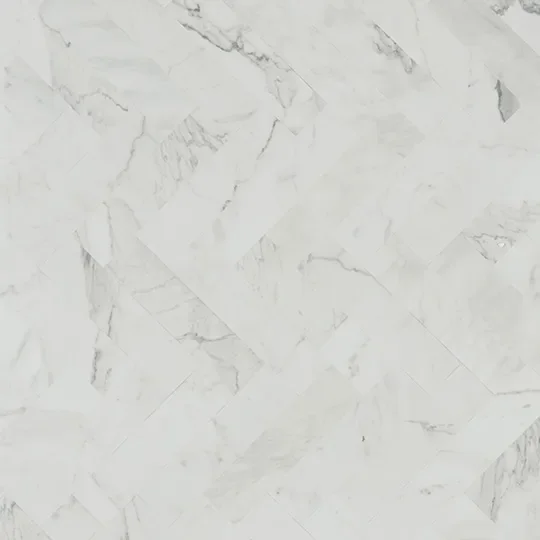 White Marble Herringbone